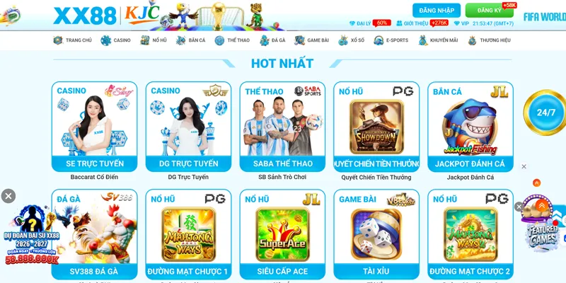 Khám phá kho game trực tuyến độc quyền của XX88